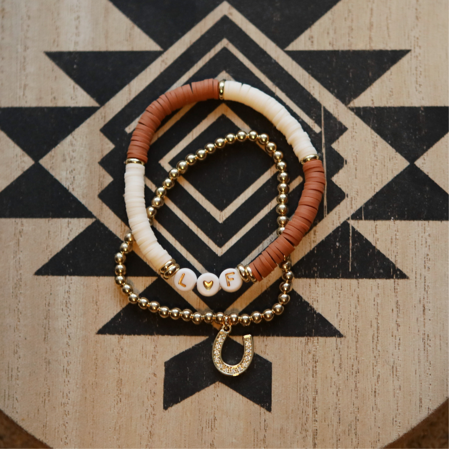 ‘Lucky In Love’ Bracelet Stack | Custom Initial Bracelet