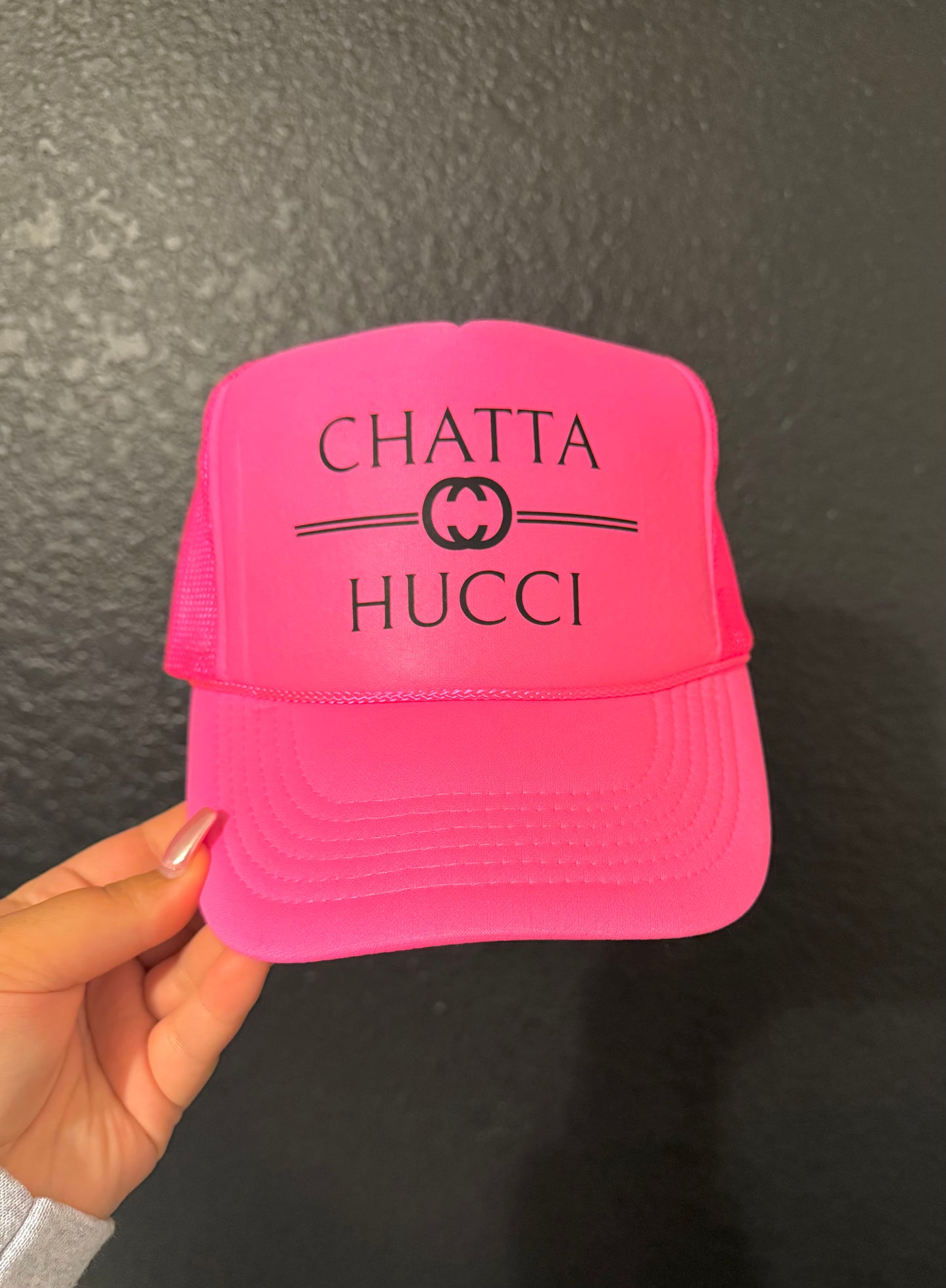 Neon Pink Chatta Hucci Summer Trucker hat